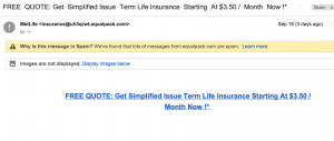 MET Life Insurance Email Spammers Scammers