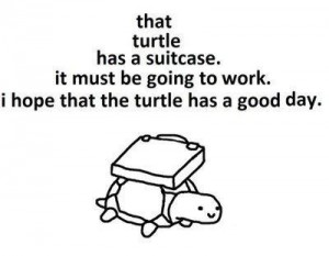turtle and briefcase